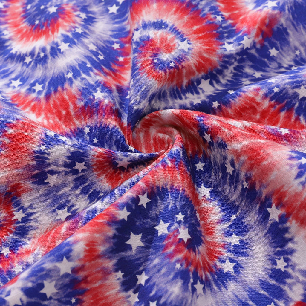 Hawaiian Shirt For Men Tie-dyed National Flag Print Shirt Camp Collar 100% Cotton