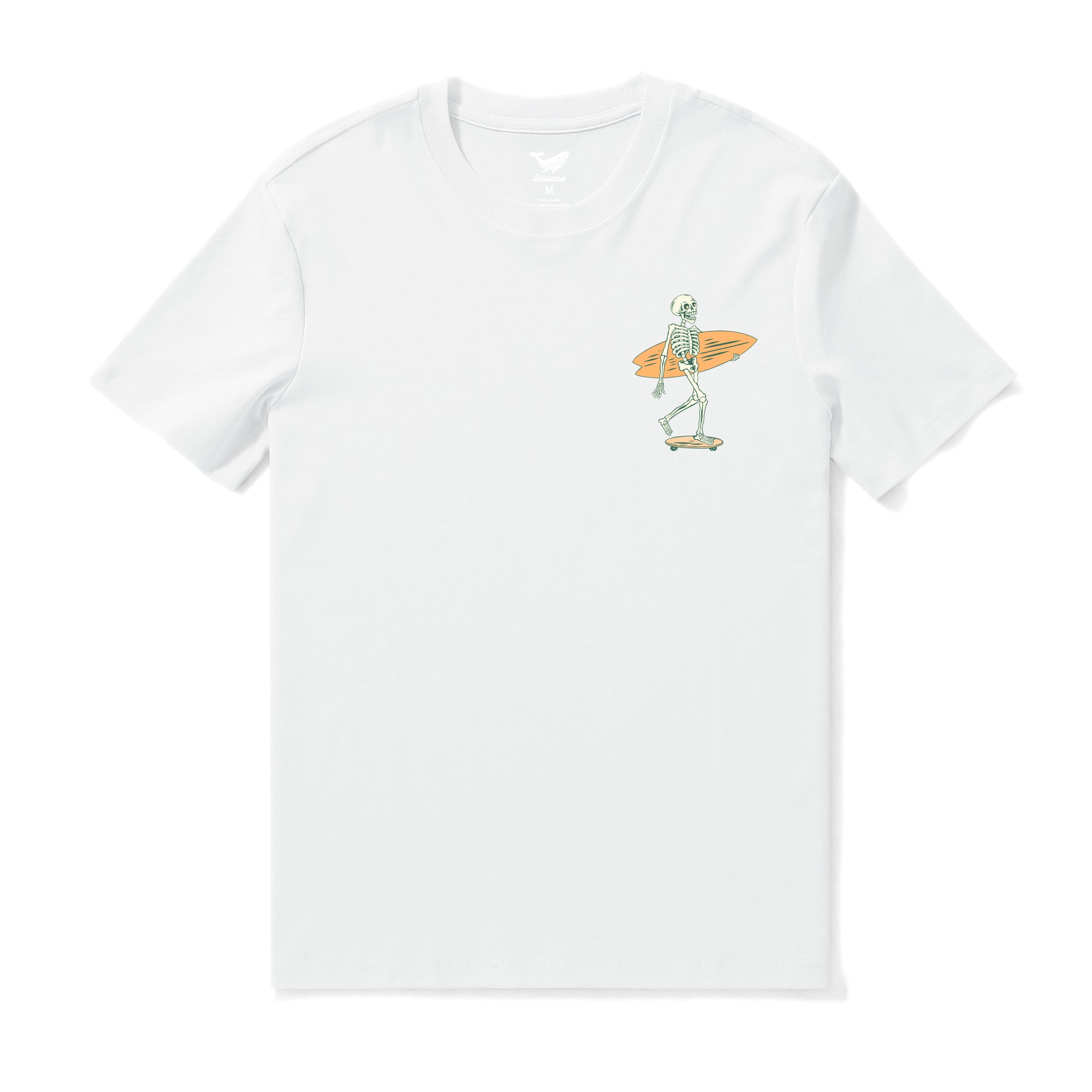 Hawaiian Tee For Men Out There☠️ 🌊BY LOINDAFLOW Tee Crew Neck 100% Cotton - WHITE