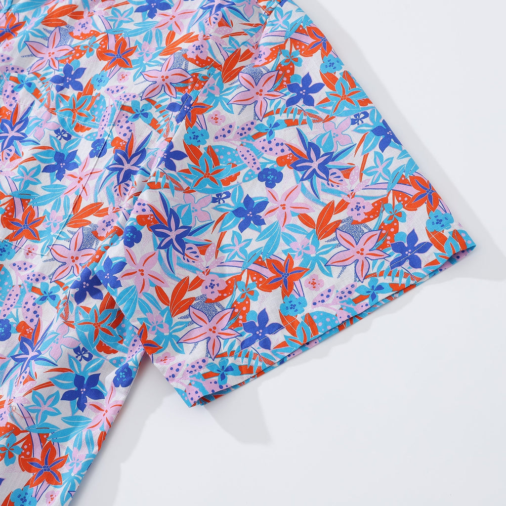 Hawaiian Shirts For Men Summer Passion Print Shirt Short Sleeve